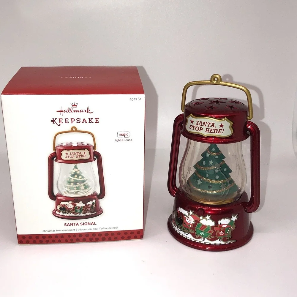 Hallmark Christmas Train Ornament 2013 SANTA SIGNAL Magic Light & Sound In Box